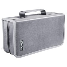 Siveit DVD/CD Case Organizer - 160 Capacity 11.4 x 6.4 x 3.5 inches, Silver