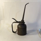 Vintage Eagle Thumb Pump Oil Can 9" Steel 8 oz Hand Oiler Industrial Tool c1940