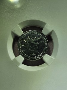 1994 NICARAGUA 5C BRILLIANT UNCIRCULATED  RARE GRADED .