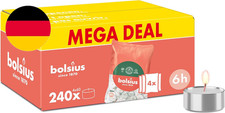 Bolsius - Großpackung Teelichter - 240 Stk. - 6 Brennstunden - Weiß - Enthält Na