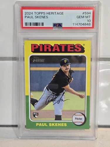 2024 Topps Heritage High Number Paul Skenes #594 RC PSA 10 GEM MT Pirates