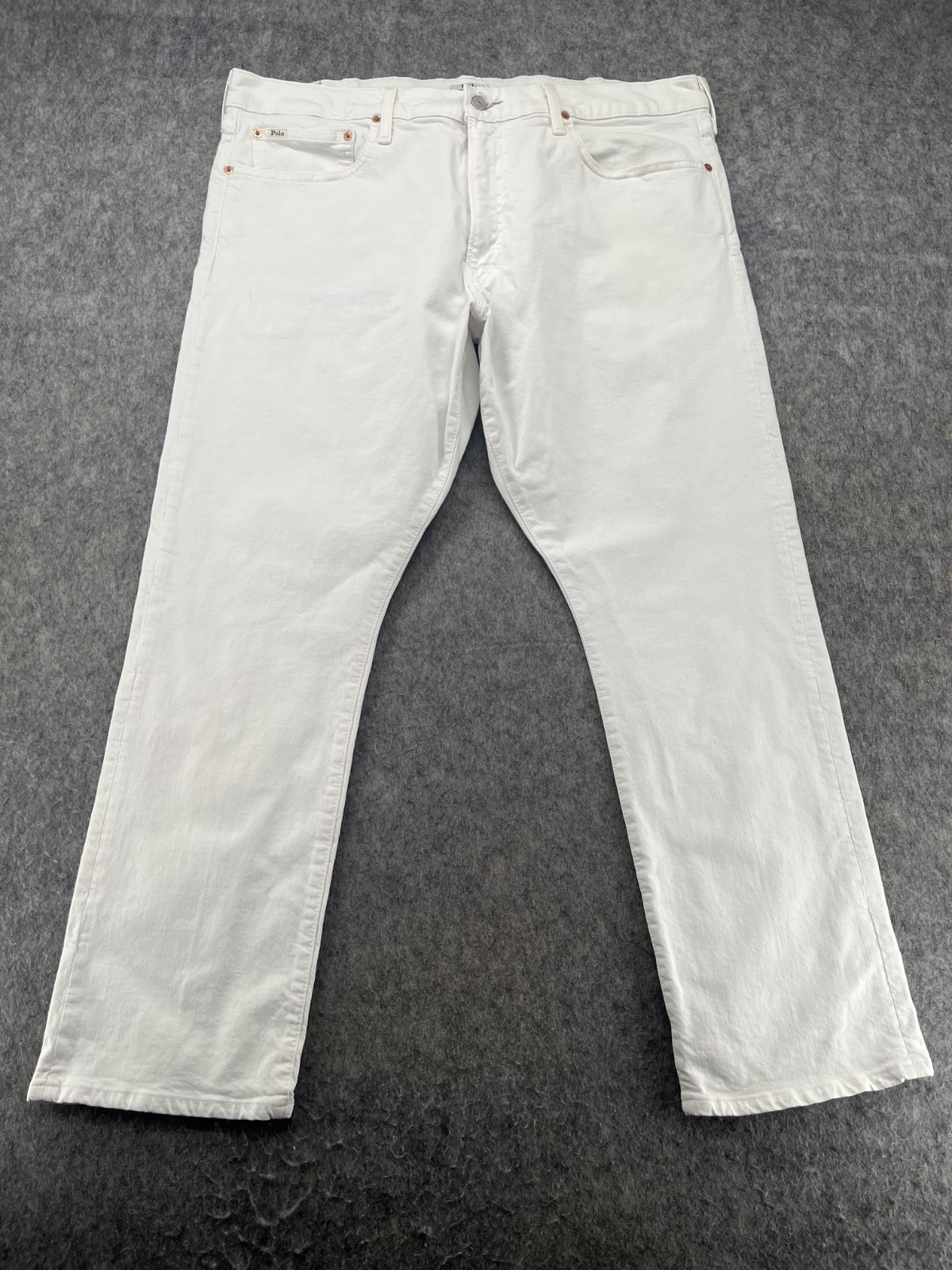 Polo Ralph Lauren Jeans Mens 40x30 White Varick Slim Straight Denim Pants RL