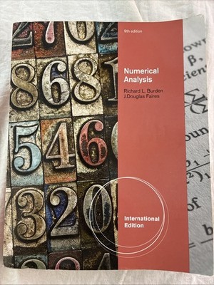 Numerical Analysis Burden Faires International Edition Textbook