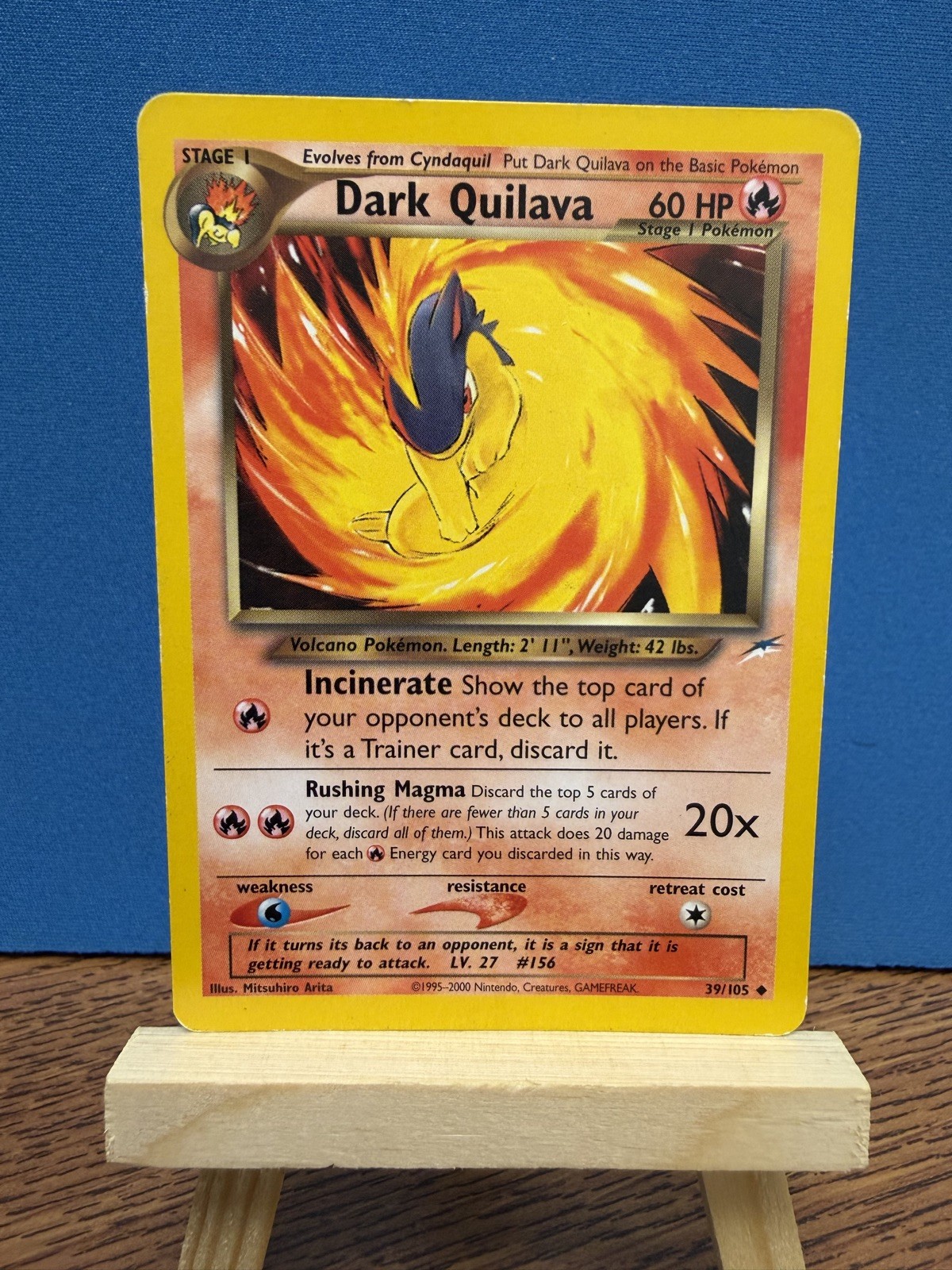 Pokemon Dark Quilava TCG Card 39/105 Neo Destiny, Non-Holo, Regular Card WOTC