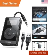 AptX Bluetooth Transmitter/Receiver for Airplanes, Hands-Free Calls, 10M Range