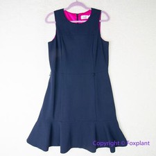 Eliza J navy blue sleeveless flounce hem dress, women size 14W