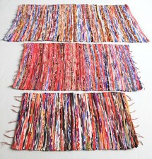 Ethnic Indian Recycled Cotton Rag Rug - 3 Sizes Small Medium Large Eco Hippy Mat