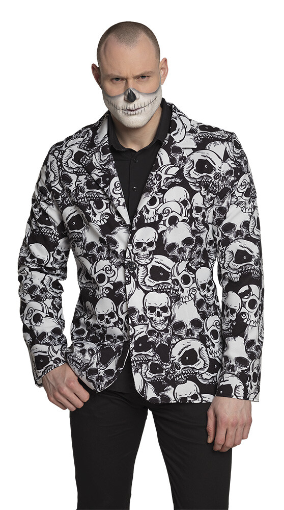Mens Skull Jacket Skulls Costume Fancy Dress Halloween 4042 ML & 4446