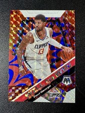 2019-20 Panini Mosaic Will to Win Paul George #18 Blue Reactive Prizm #43/99