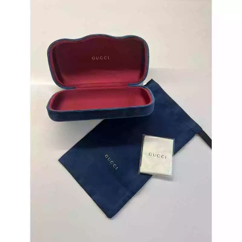 Lunettes de soleil bleu velours bleu marine lunettes étui à clapet avec poche + tissu NEUF