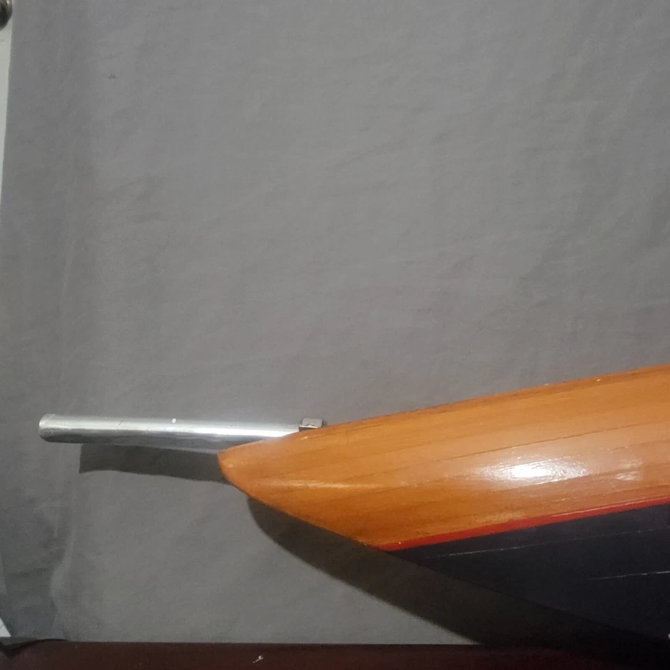 Antique Wooden Pond Boat Model Sailboat Yacht Nautical Collectible 3.3 Ft Long - Image 4 of 4