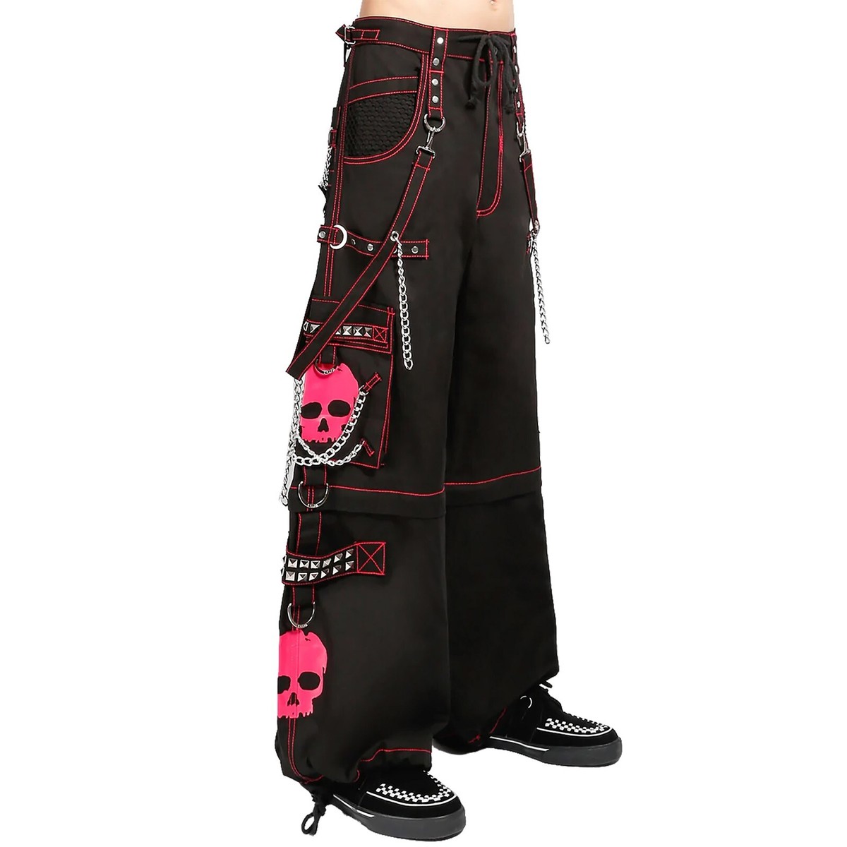 Pink Skull Gothic Cyber Chain Goth Jeans Punk Rock Cotton Pants | eBay