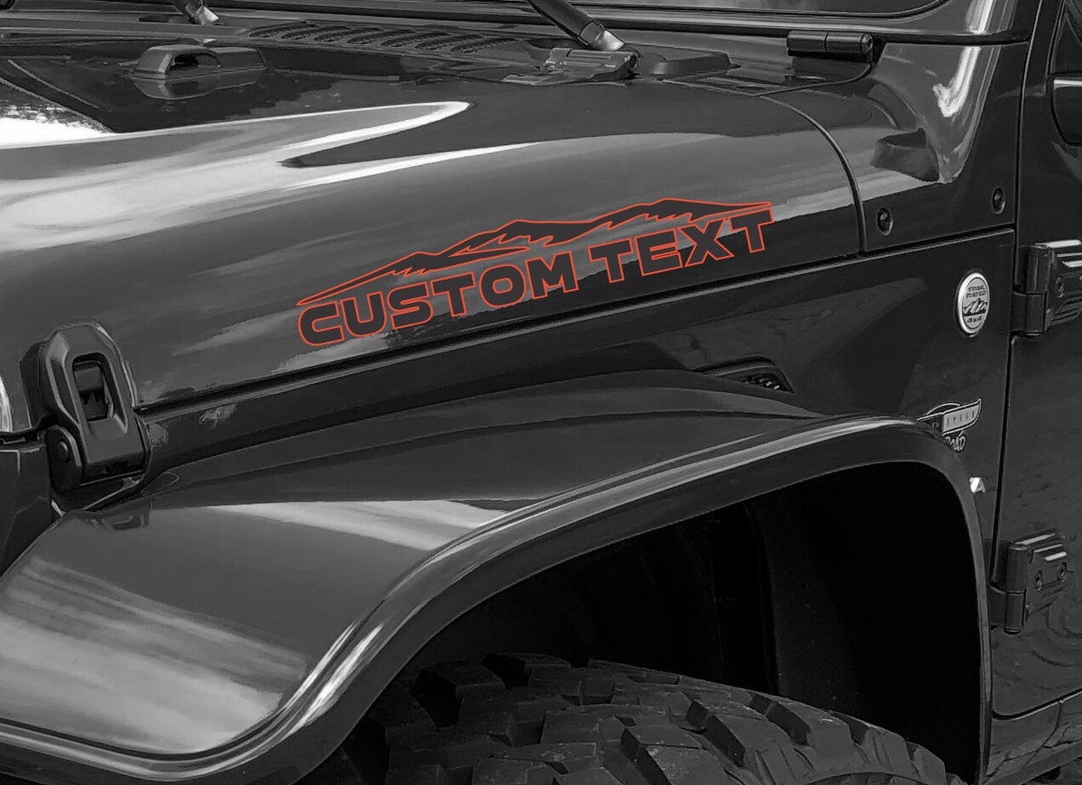 Wrangler Rubicon Xj Yj Renegade Custom Text Hood Decal | Custom Made In The USA | Fast Shipping - Foto 6