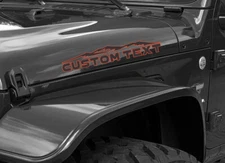 2 Mountains CUSTOM TEXT  Hood Dual Color Decals FITS Jeep WRANGLER OR ANY TRUCK