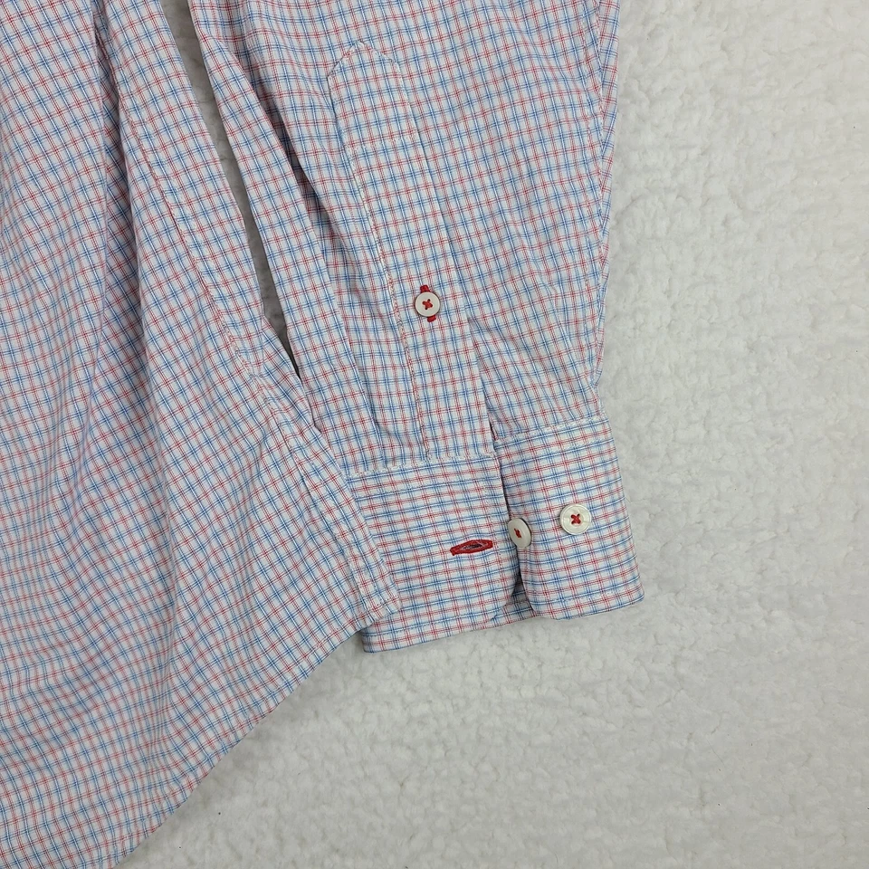 UNTUCKit платье рубашка мужская большой синий красный клетку производительности нейлона на пуговицах - Изображение 2 из 4