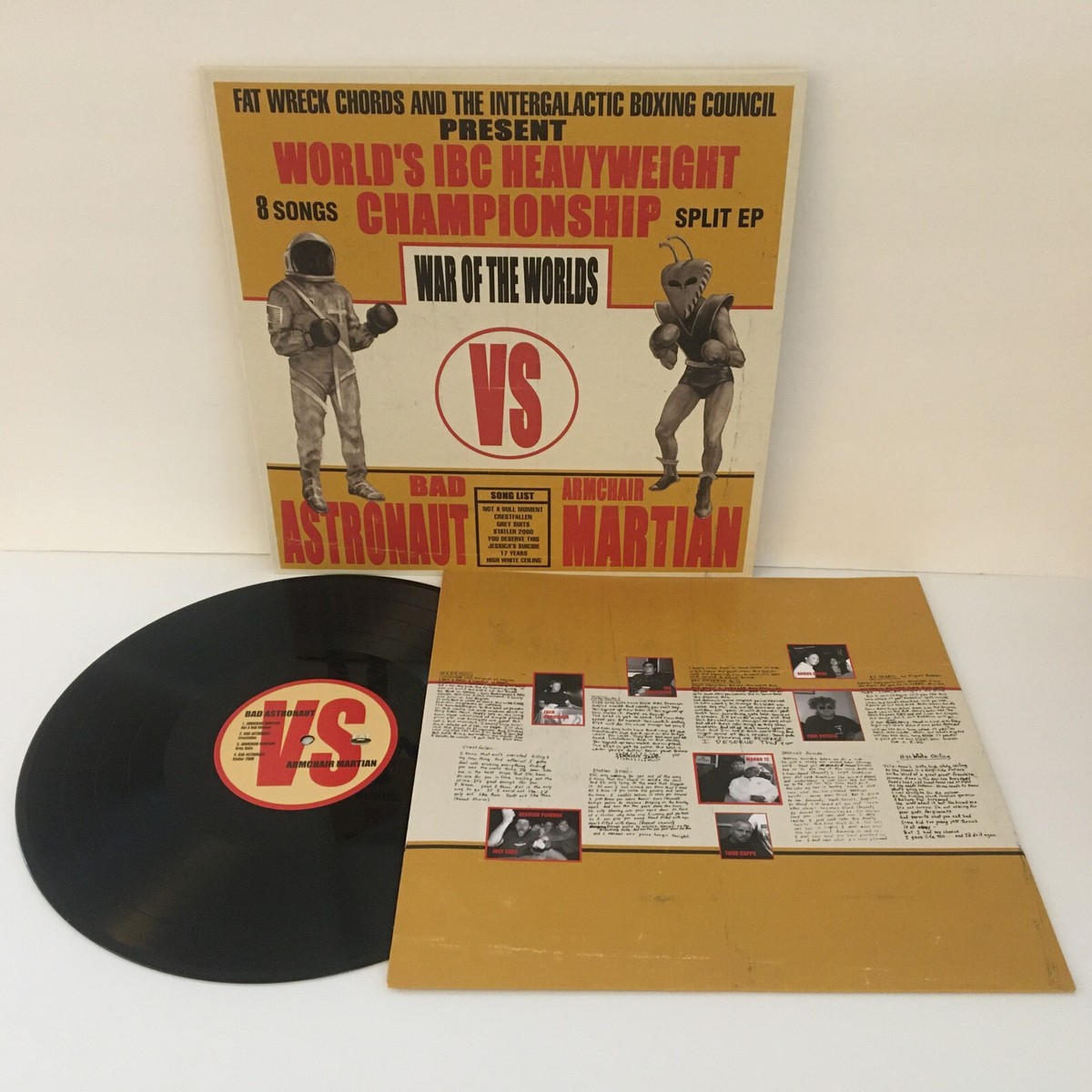 BAD ASTRONAUT vs ARMCHAIR MARTIAN split VINYL Record , drag the