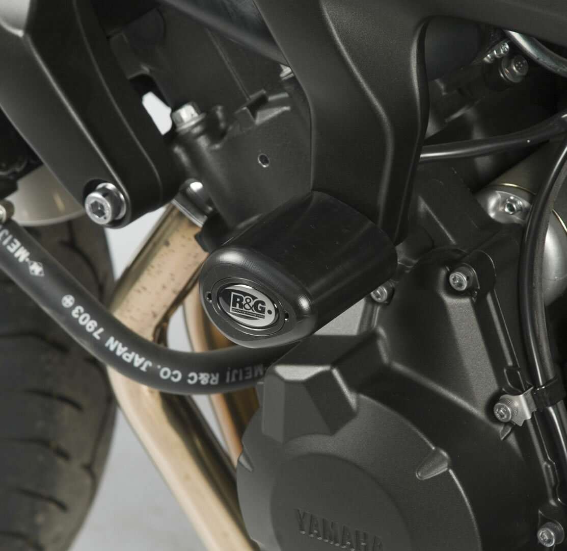 Yamaha FZ6 2004-2008 R&G racing black aero frame crash protectors bungs bobbins