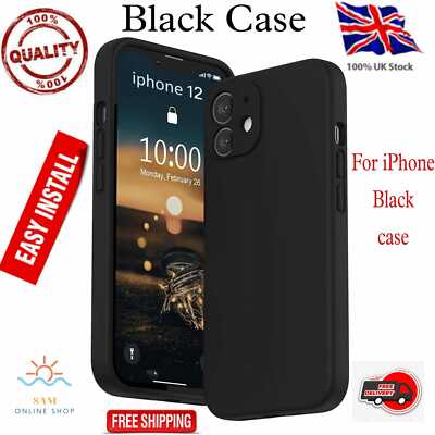 Schwarz Original Silikon Hülle Apple iPhone 15 12 Pro Mini Max 11 X XR XS SE 8