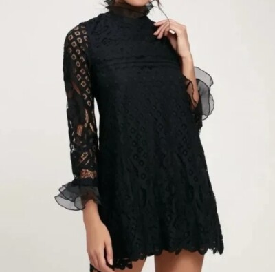 navy lace high low dress Sevyn High Low Cocktail Dress – THEIA main image 0