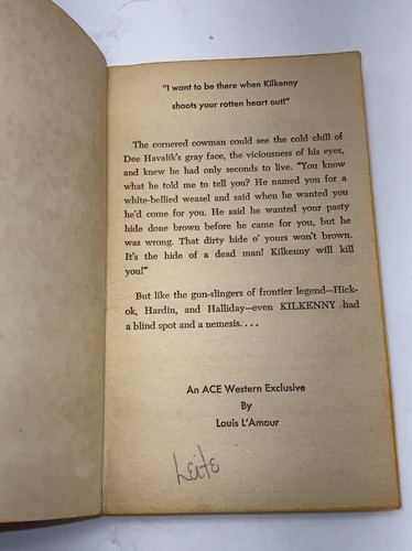 Louis L'Amour Kilkenny 1954 Ace Books Paperback 1st Edition 1st Print - Picture 5 of 7