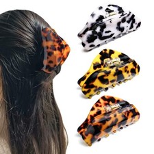 Medium Hair Claw Clips for Women Tortoise Shell Nonslip Leopard - Print Jaw C...