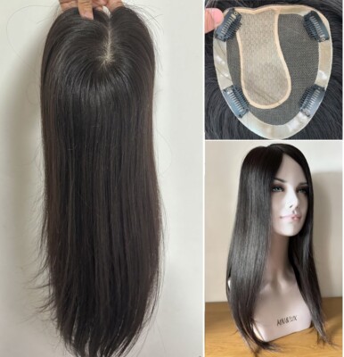 5.5''x6.3'' Left/Right/Middle Silk Top Part Best Virgin Human Hair Topper 10''~18''