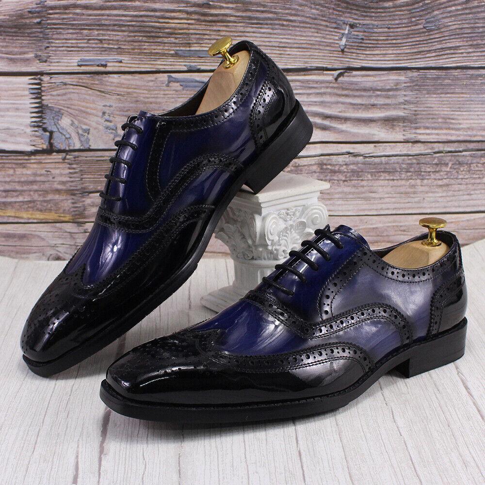 SAOLA Scarpe uomo alta gamma pelle verniciata brogue intagliate Oxford uomo lavoro ufficio scarpe