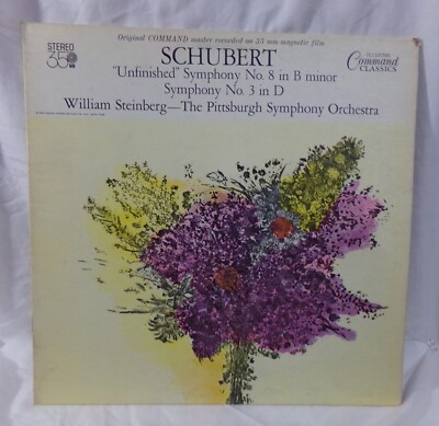1962 SHUBERT UNFINISHED SYMPHONY #8 IN B MINOR/#3 IN D STEINBERG PITTSBURGH SYMP