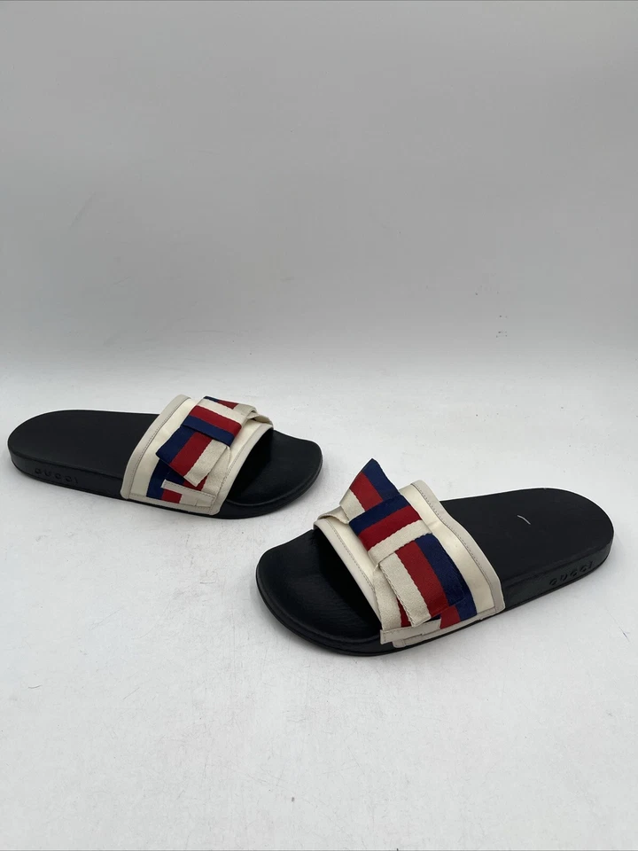 Gucci Mujer Satén Slide 'Web Bow Talla 40 Foto 3 de 4