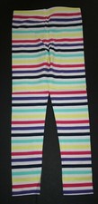 New Carter's Girls 6X year Leggings Full Length Ivory w Rainbow Stripes
