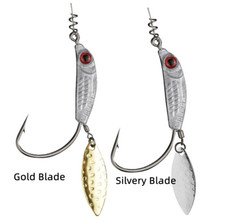 Underspin Weighted Swimbait Hook Lead Jig Heads with Willow Blade Silver 10pcs