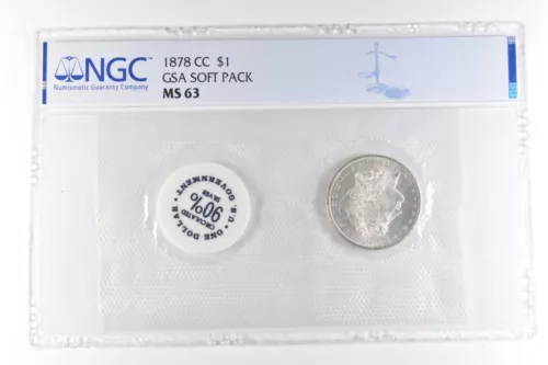 1878-CC Morgan Silver Dollar GSA Soft Pack MS63 NGC *8391