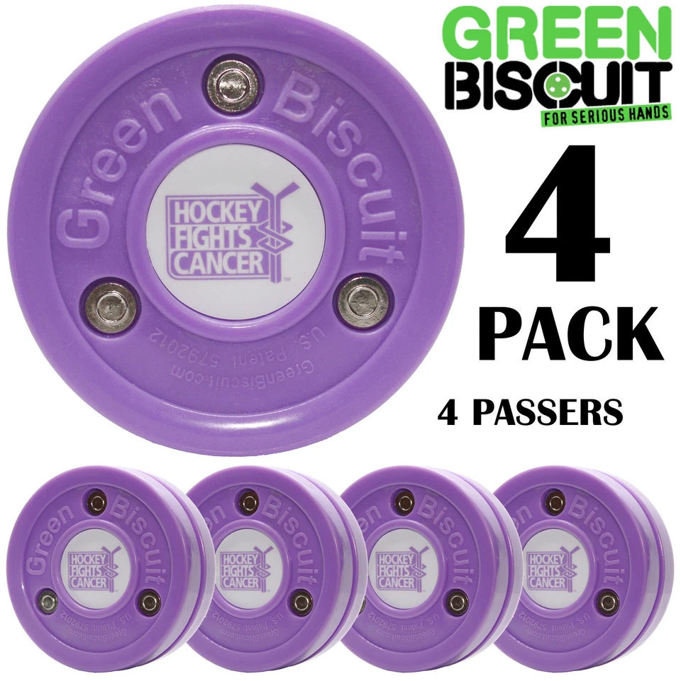 Green Biscuit "Hockey Fights Cancer" 4 Pack