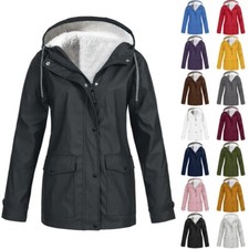 Waterproof Women's Fleece Parka Hooded Jackets Ladies Winter Warm Coats Outwear