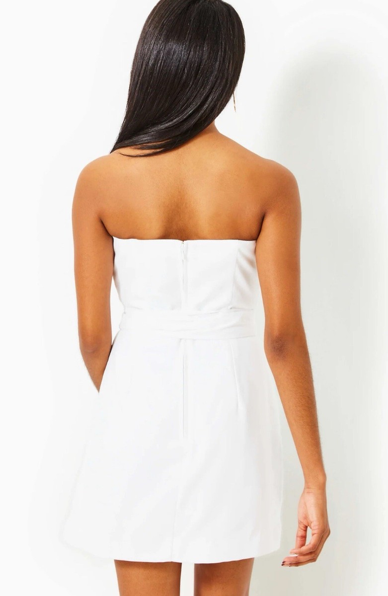 Lilly Pulitzer Kylo Strapless Skirted Dress Romper In Resort White. Pick  Size | eBay