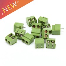 10Pcs KF126-5.0-2P PCB Screw Terminal Blocks, 2Pin Straight Pin 5.0mm 250V/8A