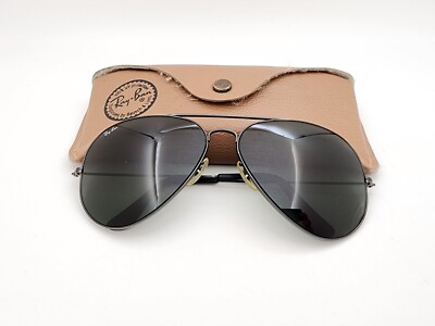 Vintage B&L Ray Ban Bausch & Lomb 64mm G15 Gray Aviator Black