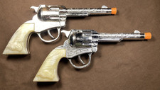 Pair / Set Vintage Kilgore Pinto 1950s 60s Die Cast Cap Guns Never Fired