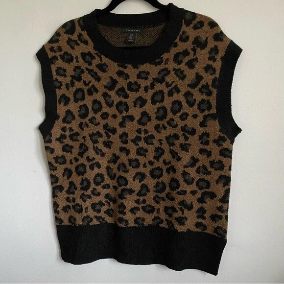 Leopard sweater deals vest