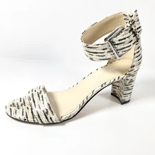 Nine West Shoes Women’s 8.5M Ivory Ankle Strap Snake Prints