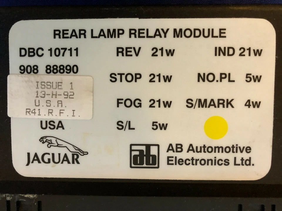 '91-94 JAGUAR XJ6/XJ12 Rear Light/Lamp Module/Unit/Computer DBC10711 - Image 3 of 4