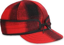 Stormy Kromer The Mackinaw Cap, (Size: 7-3/4) Red/Black Plaid