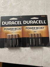 Lot of 2 packs of 4 x Duracell Power Boost AAA Battery Exp. 2036