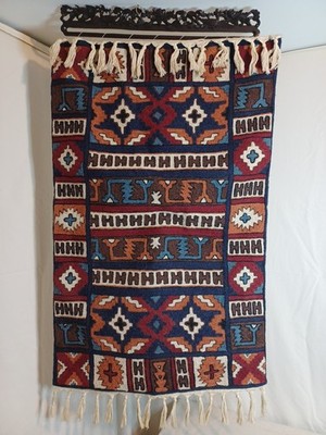 Turkish Vintage Rug Hand Woven Wool Rug Bohemian Runner Rug Home Rug 35''x22''