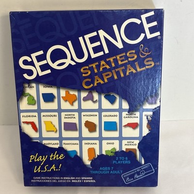 Sequence States & Capitals Board Game 100% COMPLETE! Educational Geography