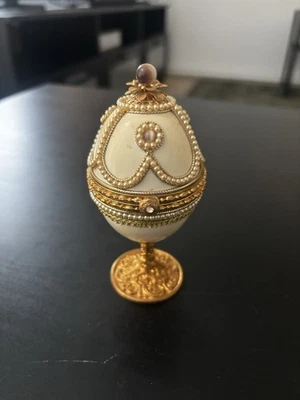 Vintage Egg Ornament That Opens and Closes Decorative Egg - Image 1 of 4