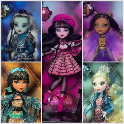 MONSTER HIGH Haunt Couture Draculaura Frankie Cleo Clawdeen Lagoona SET of 5