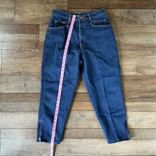 VTG Gitano ES 13/14 High Waist Dark Wash Tapered Jeans Zip Ankle Taiwan #231104