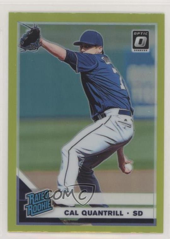 2019 Donruss Optic Rated Rookies Lime Green Prizm Cal Quantrill Rookie RC ix8
