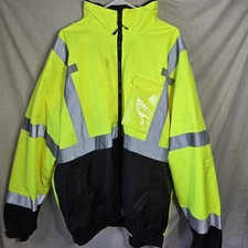 Radians SJ210B-3ZGS Deluxe Hi-Viz Bomber Jacket Size 3XL Hooded No Liner